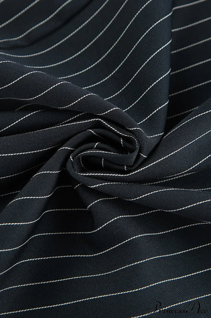 High Waist Striped Wide Leg Tailored Pants