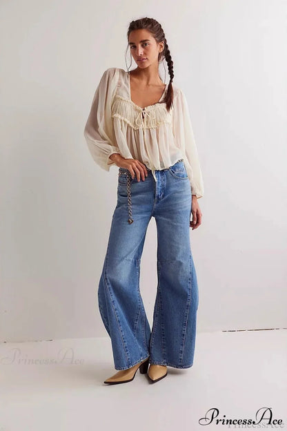 High-Waisted Wide-Leg Relaxed Full-Length Jeans