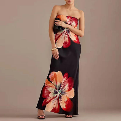 Y2K Floral Tube Strapless Backless Sundress