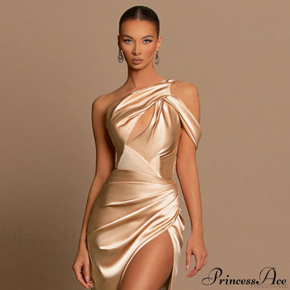 Hollow  Asymmetrical Split Fitted Party Dress