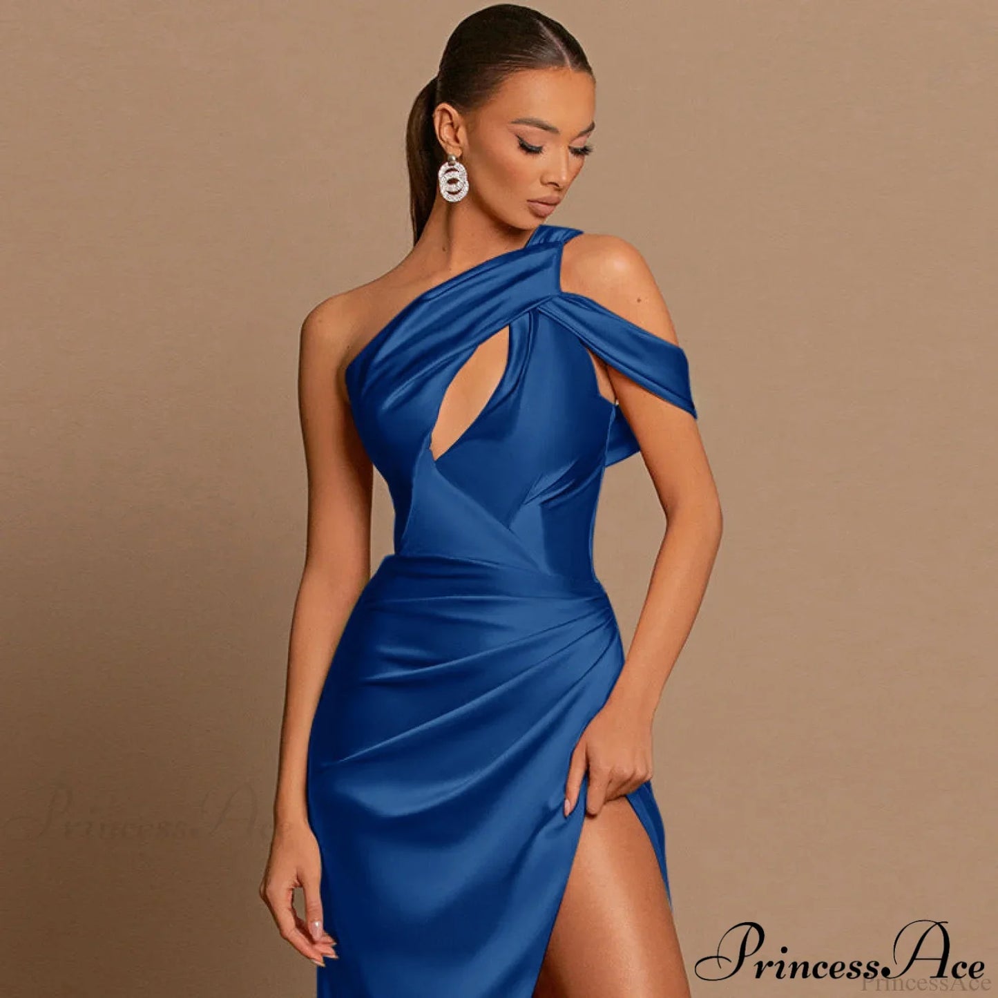 Hollow  Asymmetrical Split Fitted Party Dress