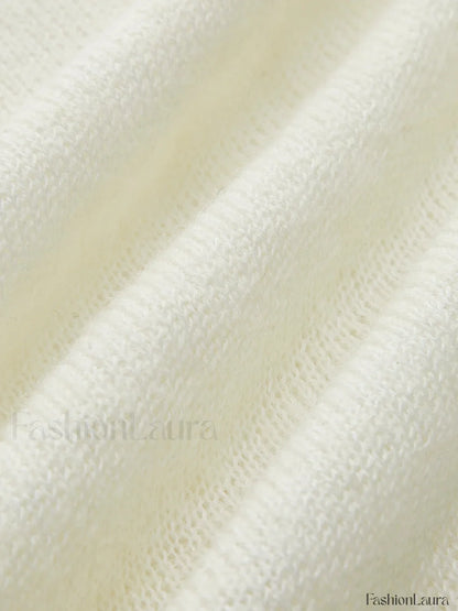 Hollow Draped Snug Knit Top