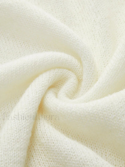 Hollow Draped Snug Knit Top