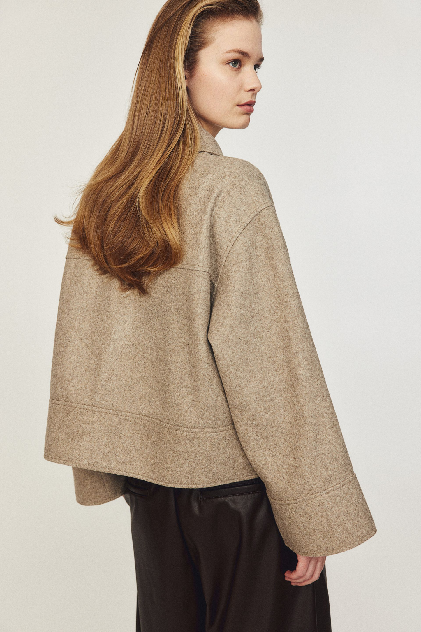 Lapel Collar Wool Felt Jacket