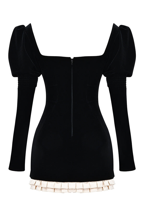 Frederica Square Neck Velvet Mini Dress