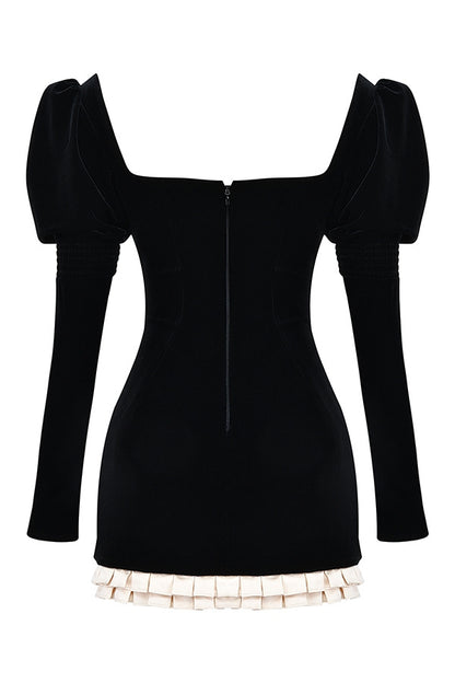 Frederica Square Neck Velvet Mini Dress