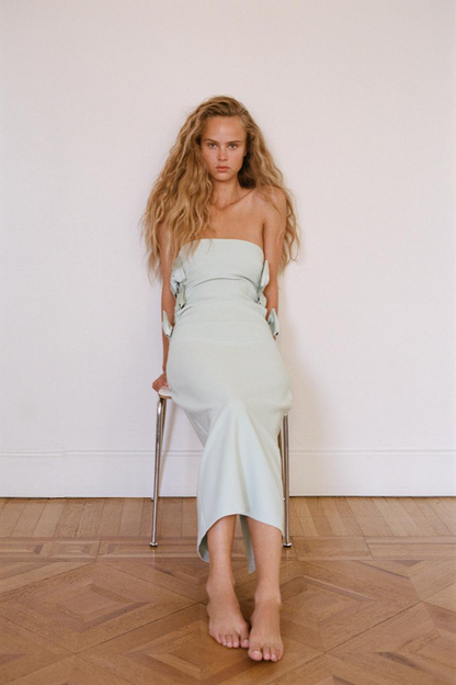 Strapless Bow Hollow Mini Dress