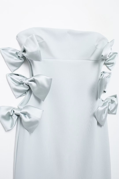 Strapless Bow Hollow Mini Dress