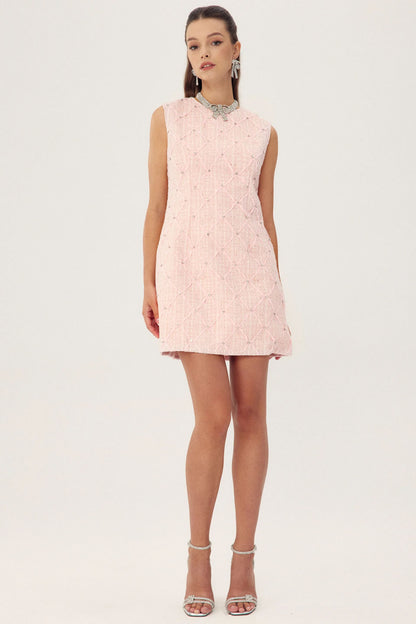 Cynthia Crystal-embellished Mini Tweed Dress