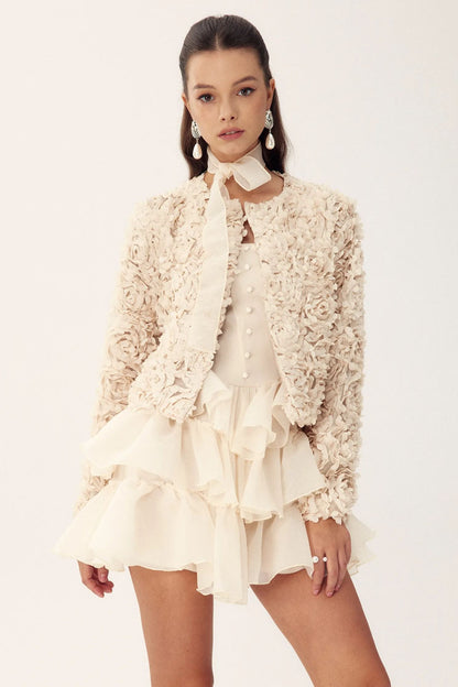 Alice Floral Applique Cropped Jacket