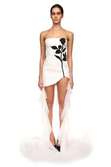 Veronica Strapless Crystal Embellishment Mini Dress