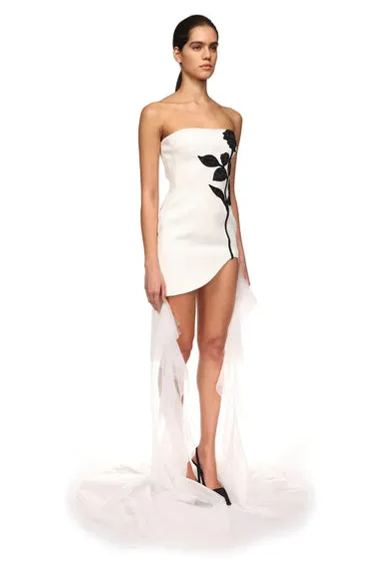 Veronica Strapless Crystal Embellishment Mini Dress