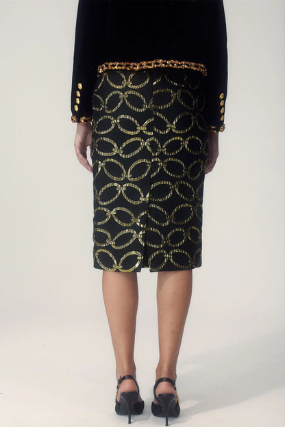 Emma Chain Print Pencil Skirt