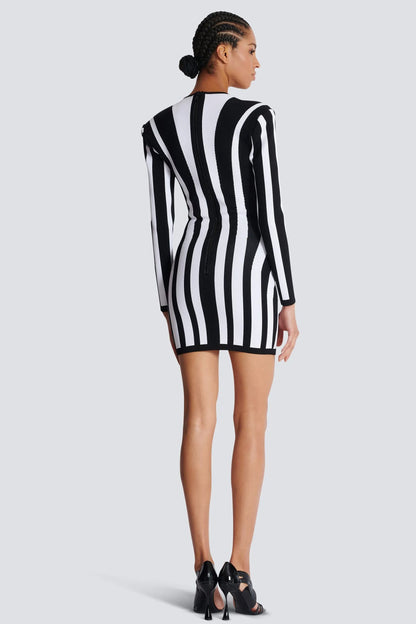 Doris Sweetheart Striped Knit Mini Dress