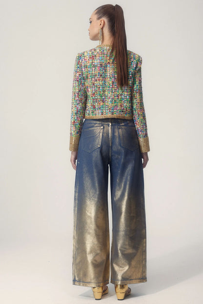 Valentina Printed Bead-embellished Jacket