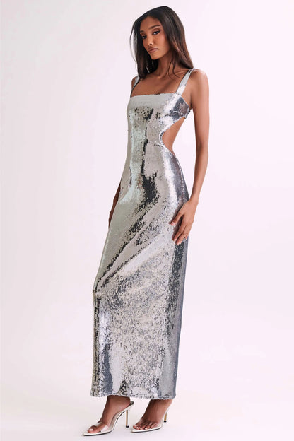 Victoria Open Back Sequin Maxi Dress