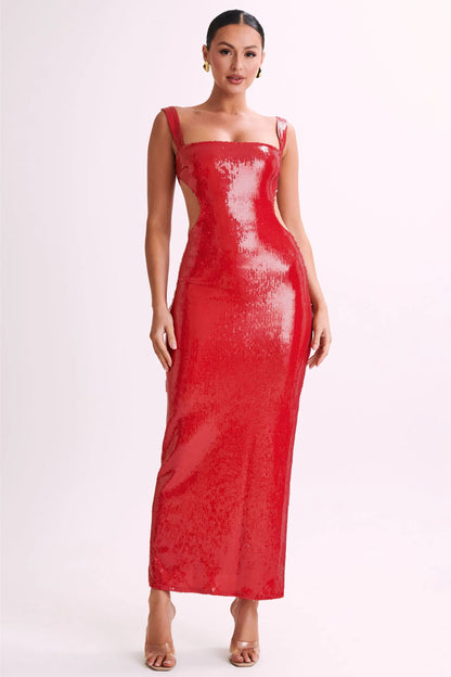 Victoria Open Back Sequin Maxi Dress