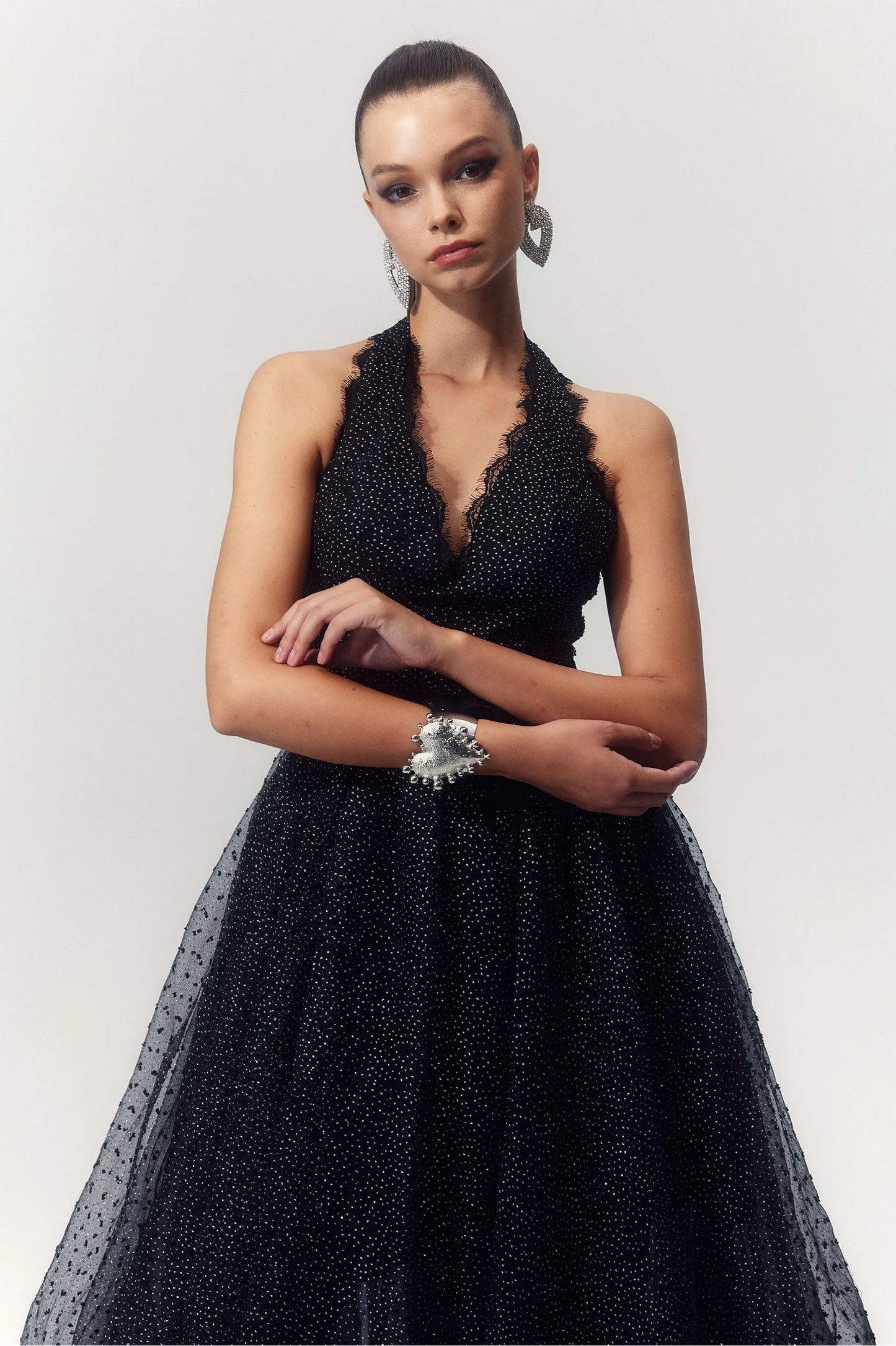 Liz Crystal-embellished Halter Maxi Dress