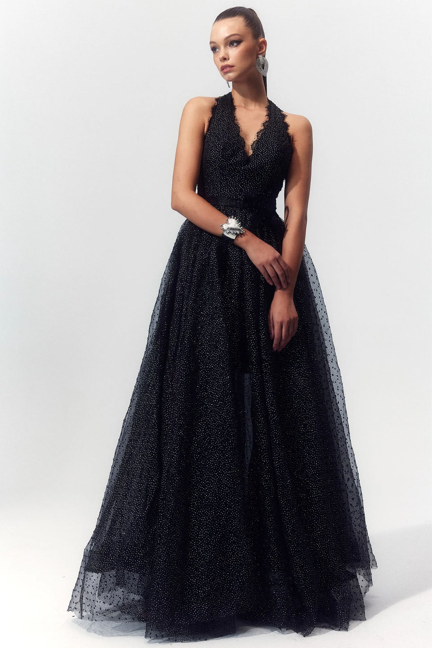 Liz Crystal-embellished Halter Maxi Dress