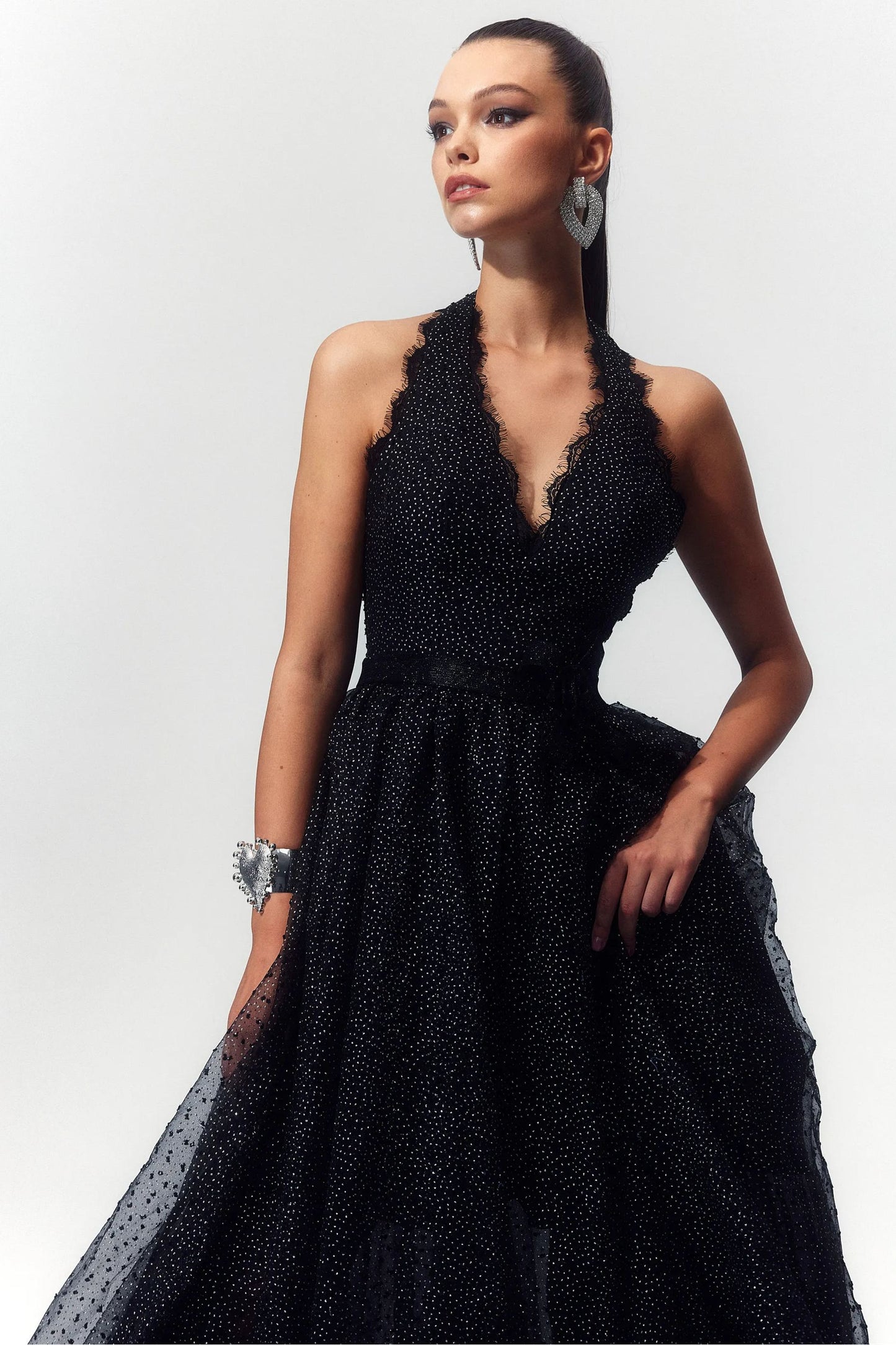 Liz Crystal-embellished Halter Maxi Dress