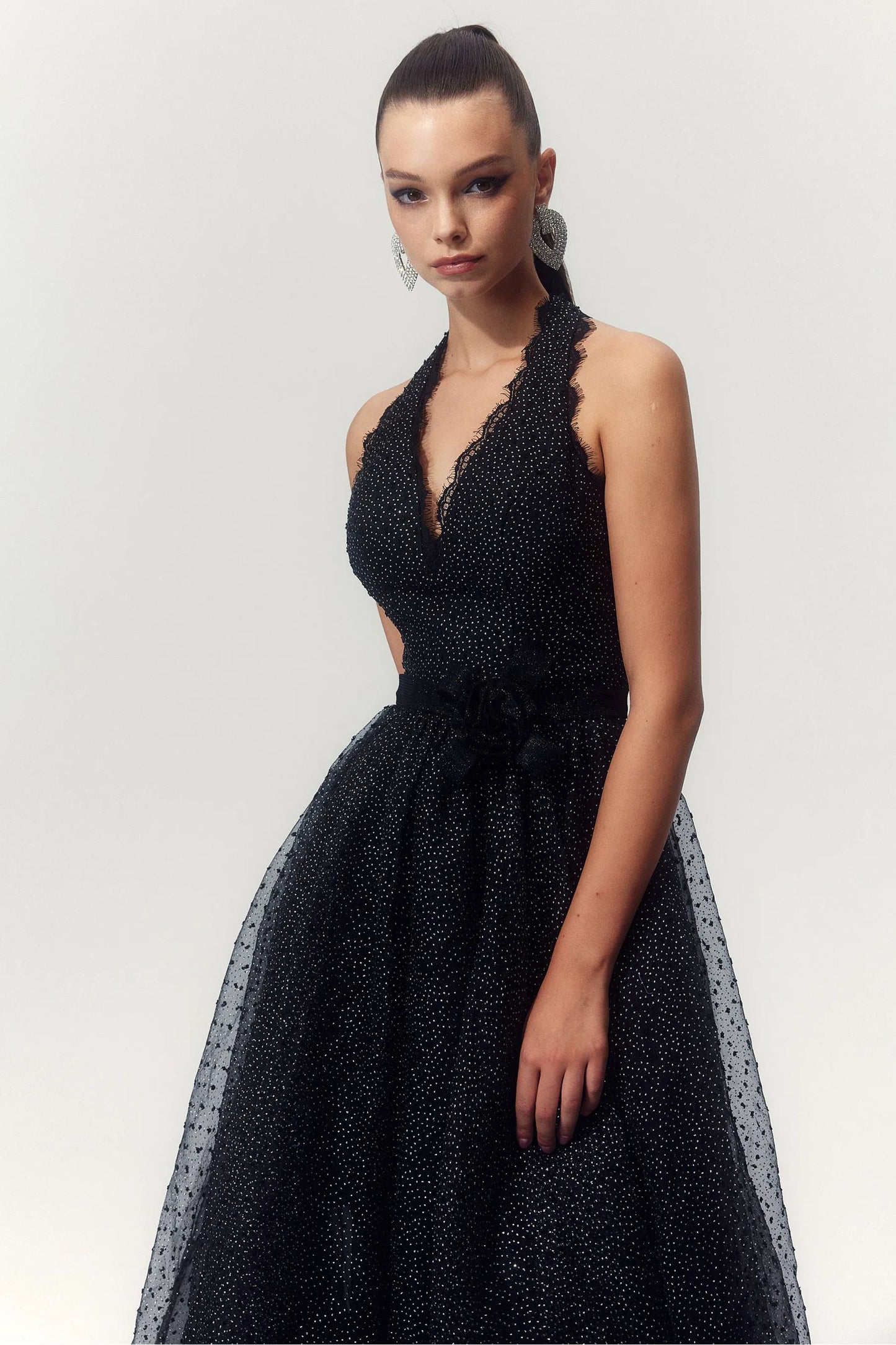 Liz Crystal-embellished Halter Maxi Dress