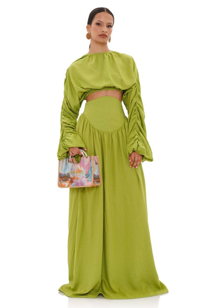 Myra Bubble Sleeve Maxi Skirt Set