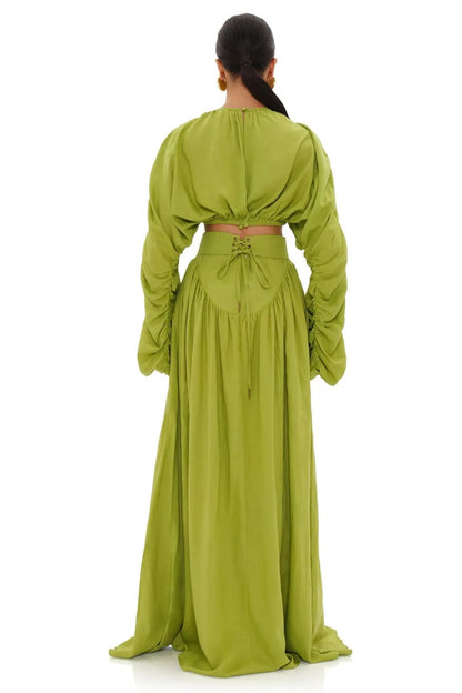 Myra Bubble Sleeve Maxi Skirt Set