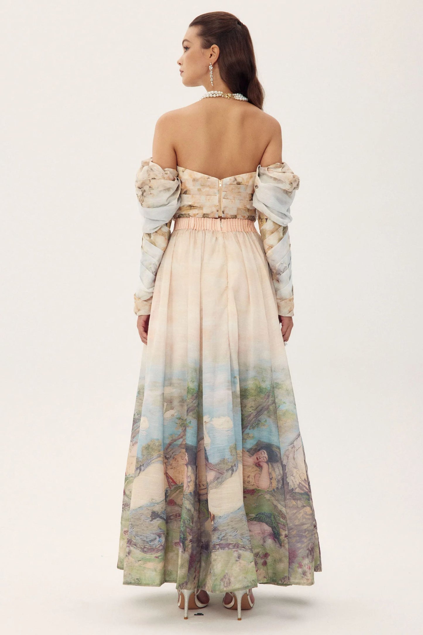 Elsa Painterly Print Maxi Skirt Set