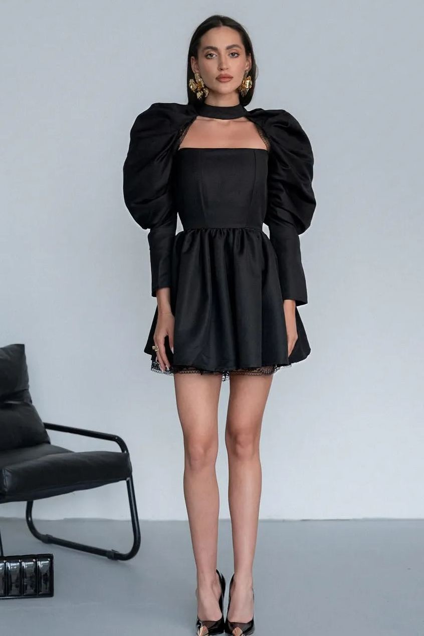 Bertha Puff Sleeve Mini Dress Set