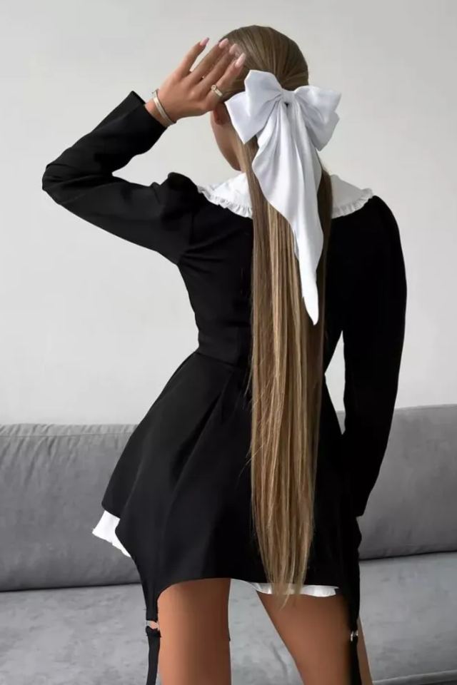 Setlla Peter Pan Collar Long Sleeve Mini Dress