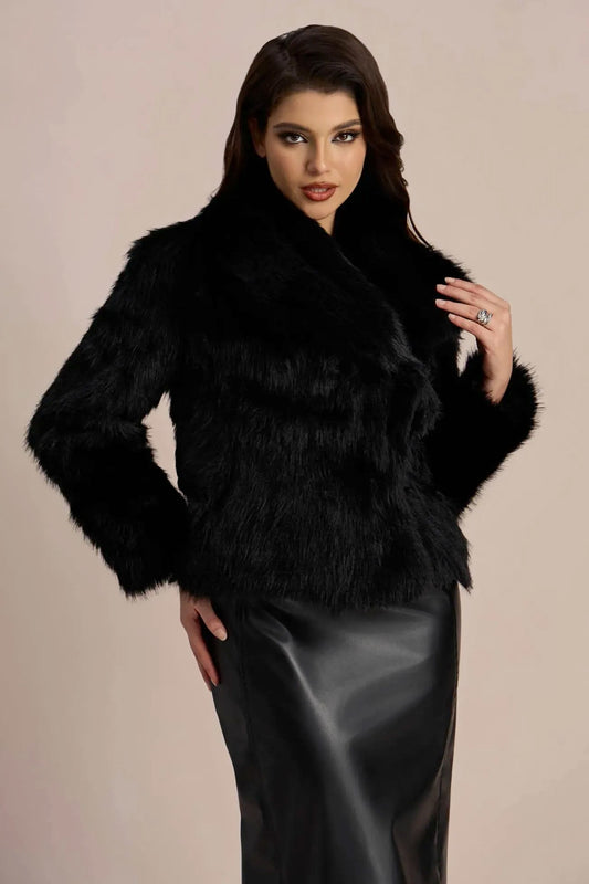 Candice Lapel Faux Fur Jacket