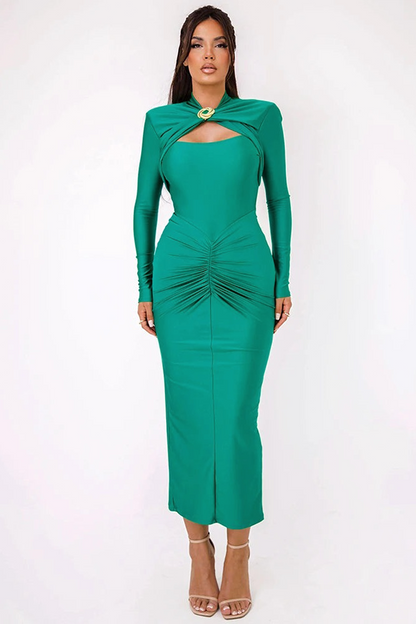 Catherine Hollow Out Ruched Maxi Dress
