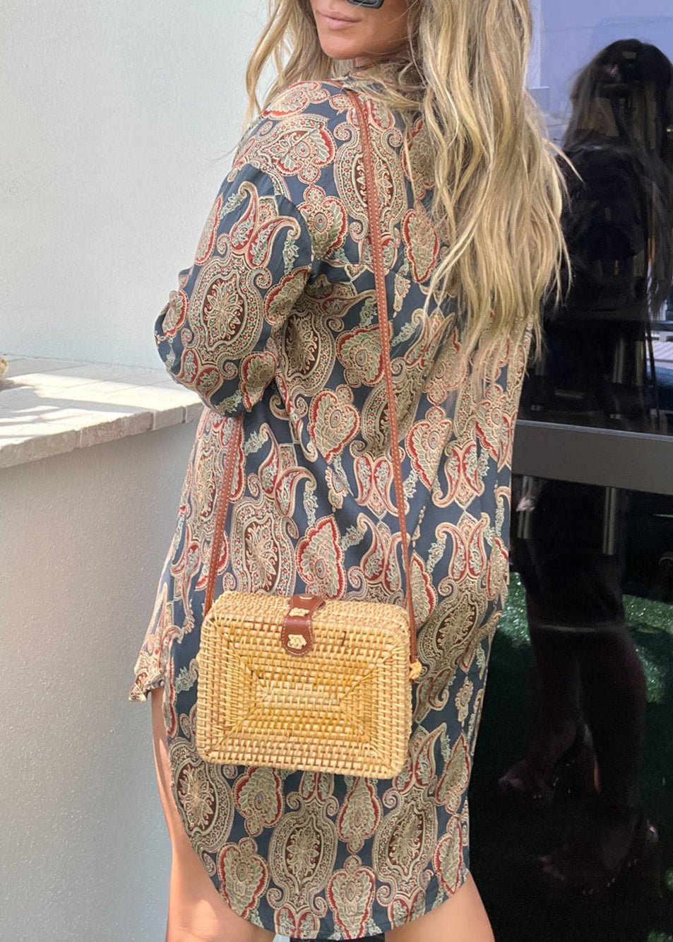 Natural-Harmony Rattan Crossbody