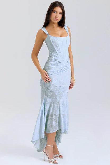 NUMIDA | SQUARE NECK CORSET MAXI DRESS