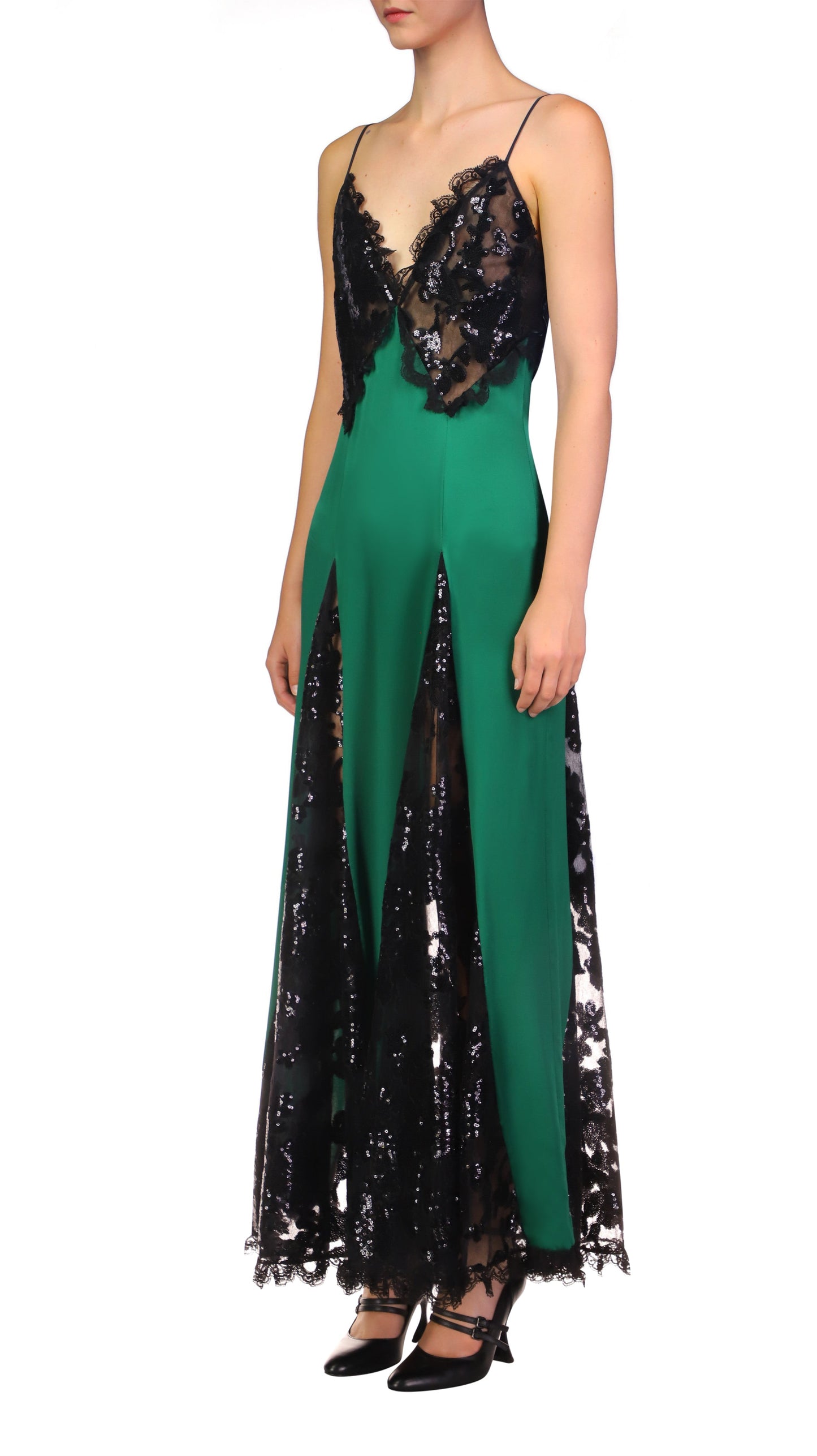Susanna V-neck Sequin Embellished Maxi Dress