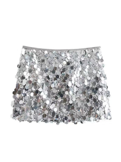 Coin Sequins Mini Skirt