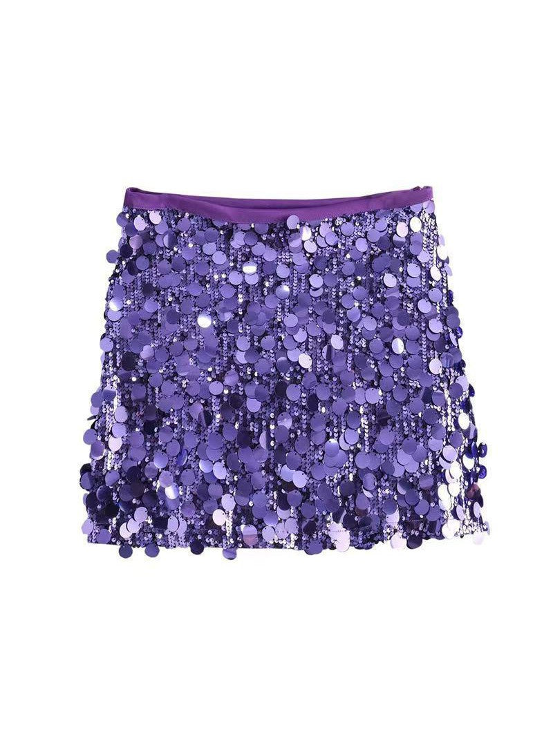 Coin Sequins Mini Skirt