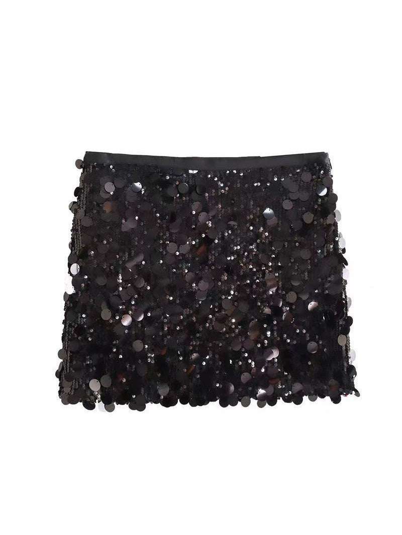 Coin Sequins Mini Skirt