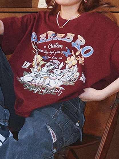 Sunny Bunny Short Sleeve Oversized Tee