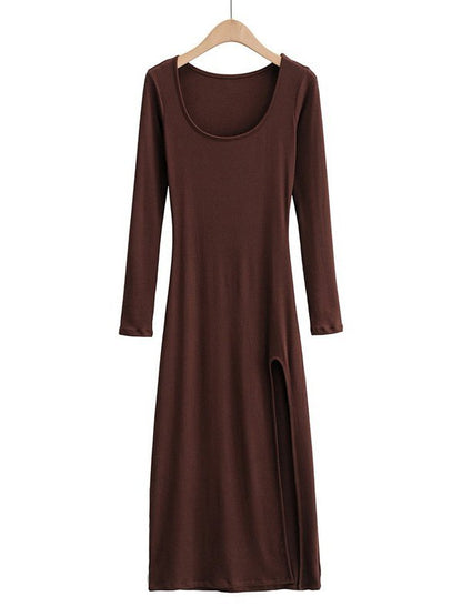 Long Sleeve Ribbed Maxi Dress