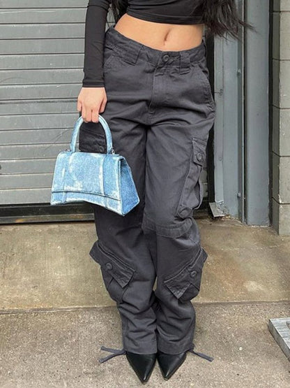 Straight Leg Vintage Y2K Cargo Jeans