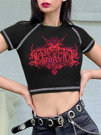 Skull Power Printed Crop Top