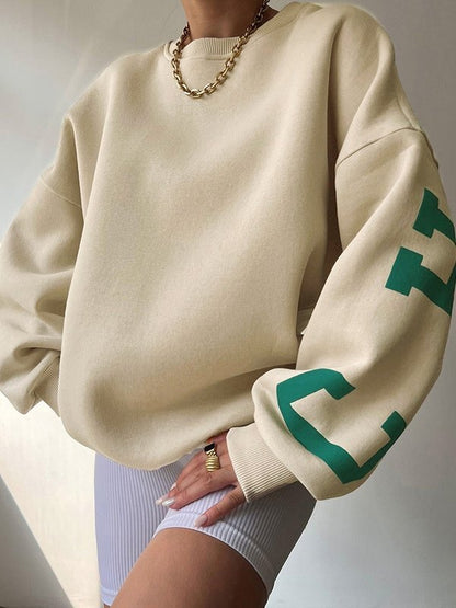 Back Letter Graphic Pullover Sweatshirt