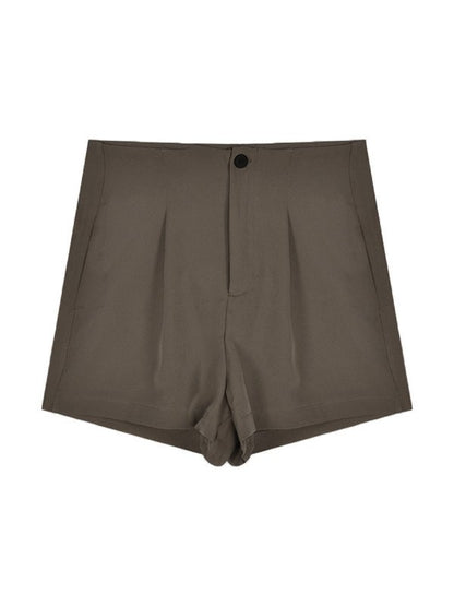 Casual Straight Leg Pleated Shorts
