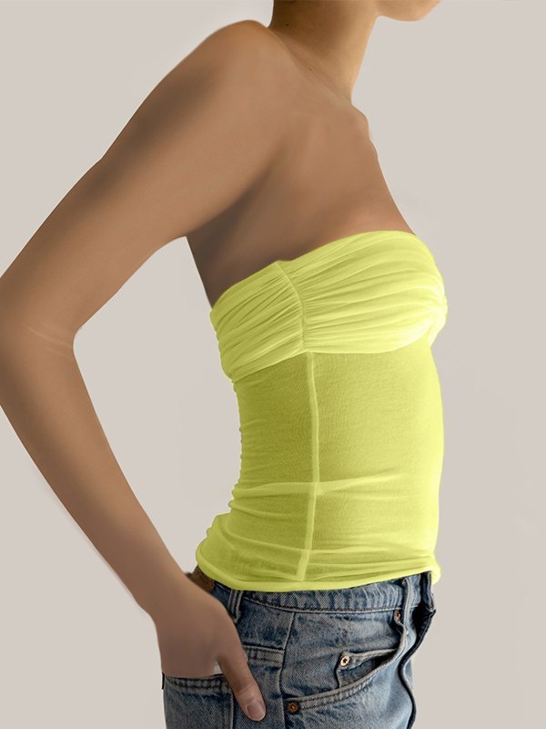 Ruched Patchwork Bandeau Top