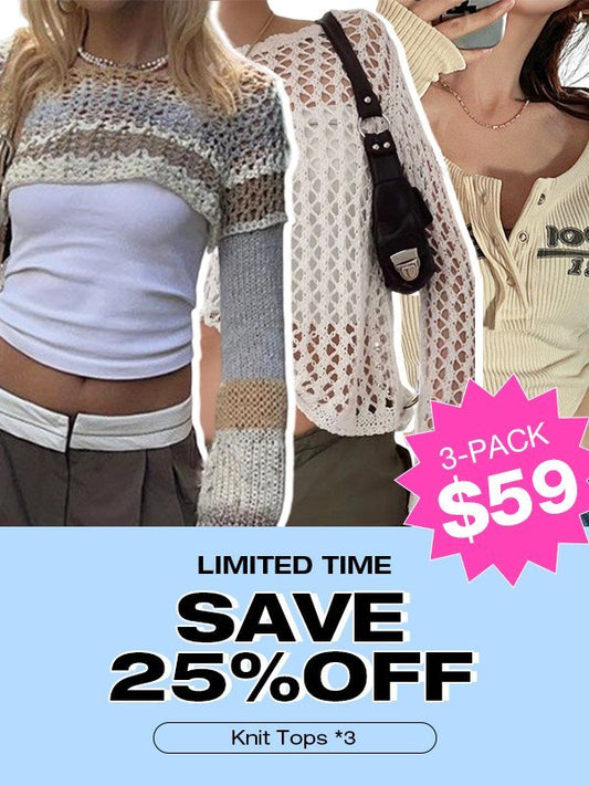 [Bundle Sale] 3-Pack Women's Knit Tops
