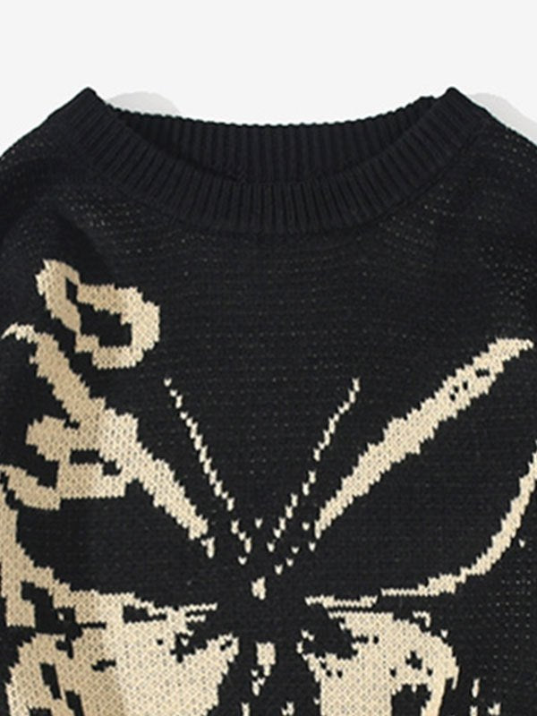 Oversized Butterfly Jacquard Sweater