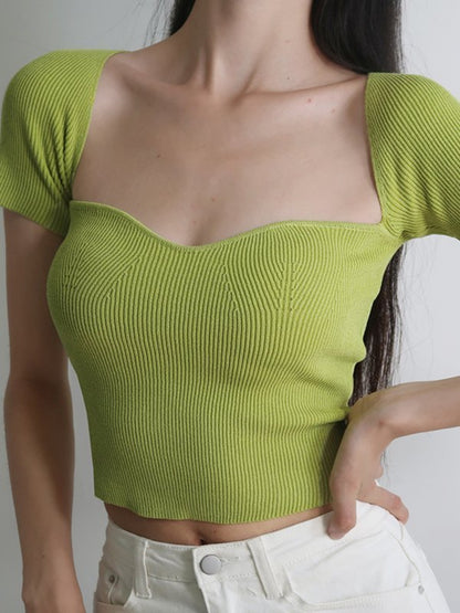 Vintage Y2K Solid Crop Knit