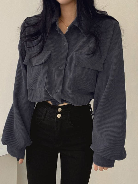 Vintage Corduroy Long Sleeve Blouse