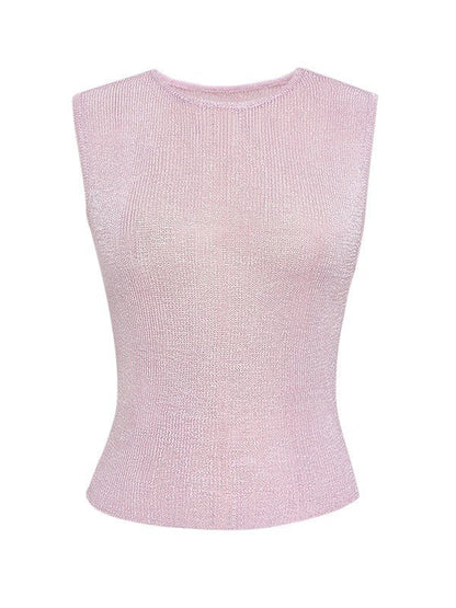 Semi Sheer Metallic Tank Top
